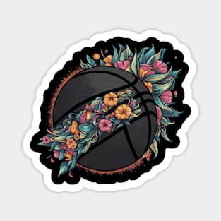 boho floral flowers for basketball player and lover Magnet