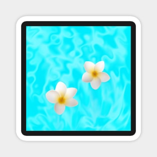 Lilo and Nani inspired white plumeria hawaiian flowers Magnet