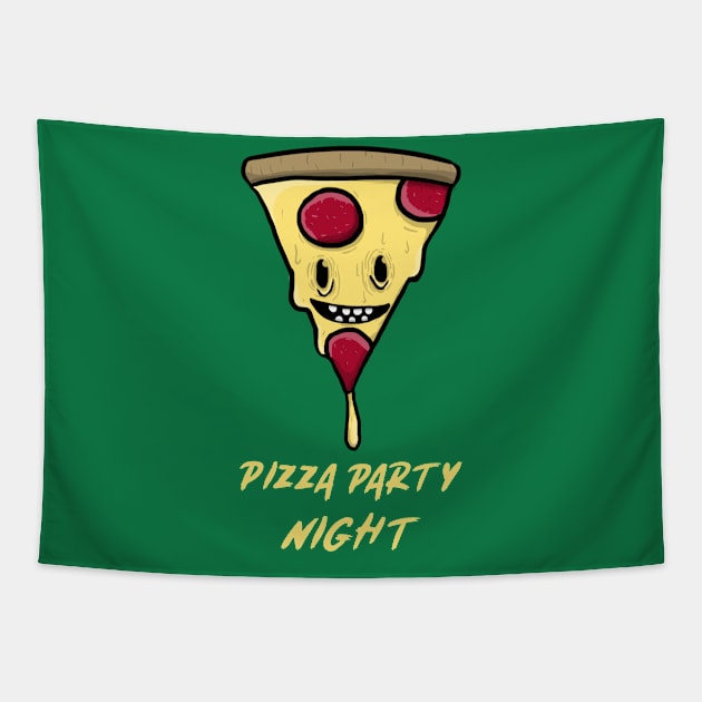 Pizza Party Night Tapestry by soondoock