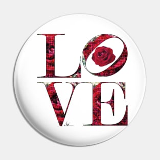 LOVE Letters June Birth Month Flower Red Rose Pin