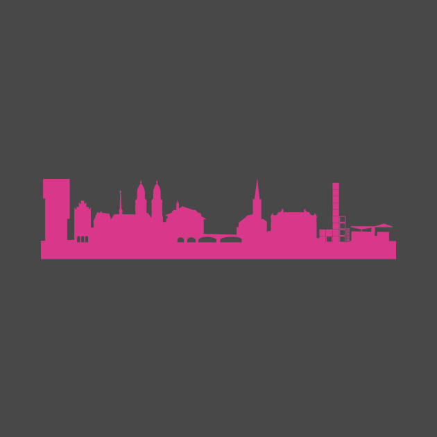 Zurich skyline pink by 44spaces