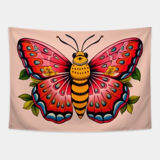 Vintage Retro Boho Tattoo Moth Tapestry