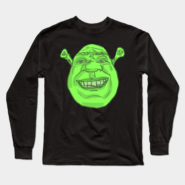 Shrek S Face Shrek Long Sleeve T Shirt Teepublic