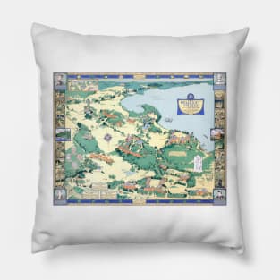 WELLESLEY College map MASSACHUSETTS dorm decor graduate Pillow