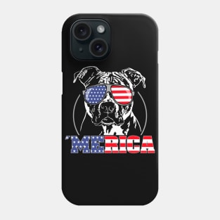 Proud Patriotic Merica Pitbull American Flag sunglasses Phone Case