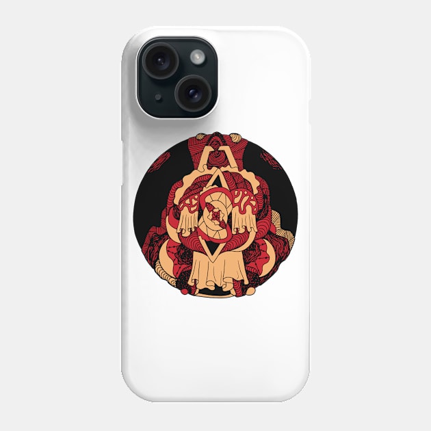 Red and Cream Circle of Ornament Phone Case by kenallouis