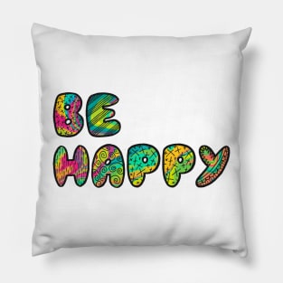 Neon Rainbow Marble Pillow