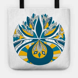 Retro Wave Abstract Motif Tote