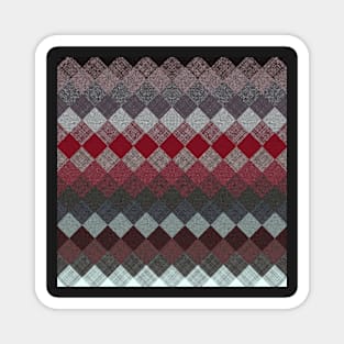 black white grey silver red geometric pattern Magnet