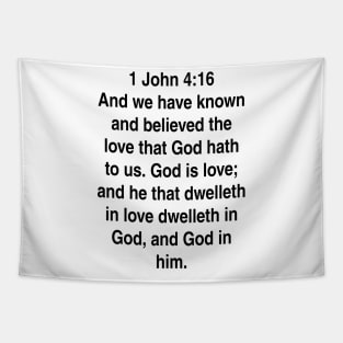 1 John 4:16  King James Version (KJV) Bible Verse Typography Gift Tapestry