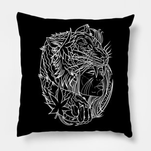 The Tigress Black Pillow