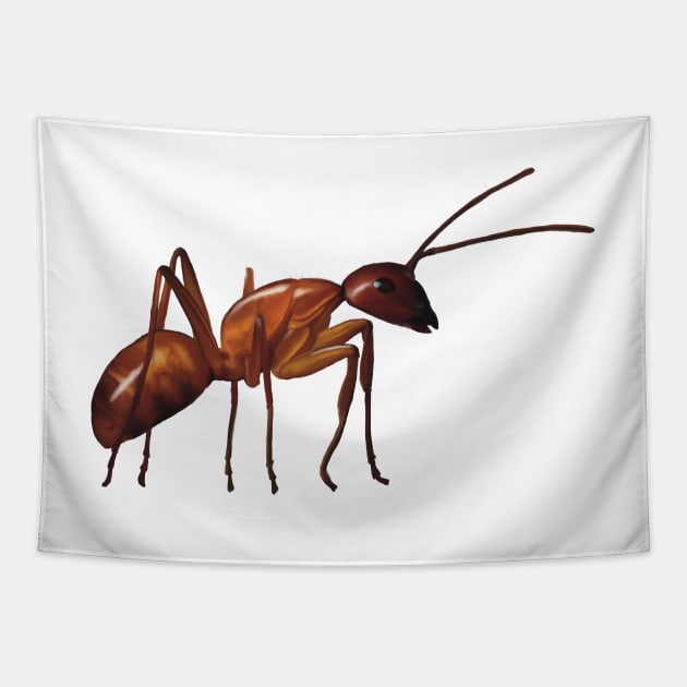 The humble brown ant. Adorable hardworking insect. Realistically illustrated, will make a very unique gift Tapestry by PlumpPlumStudio