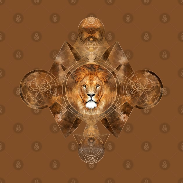 Lion in Sacred Geometry Ornament by Nartissima