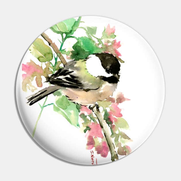 Chickadee Bird Pin by surenart