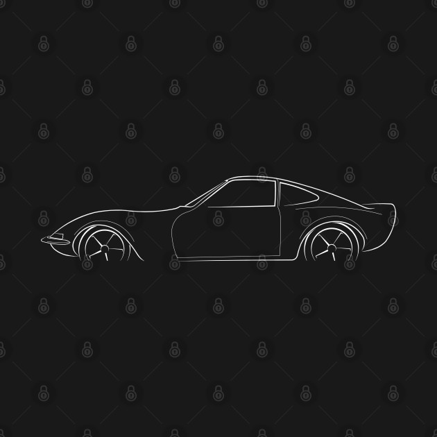 front/profile - Opel GT - stencil, white by mal_photography