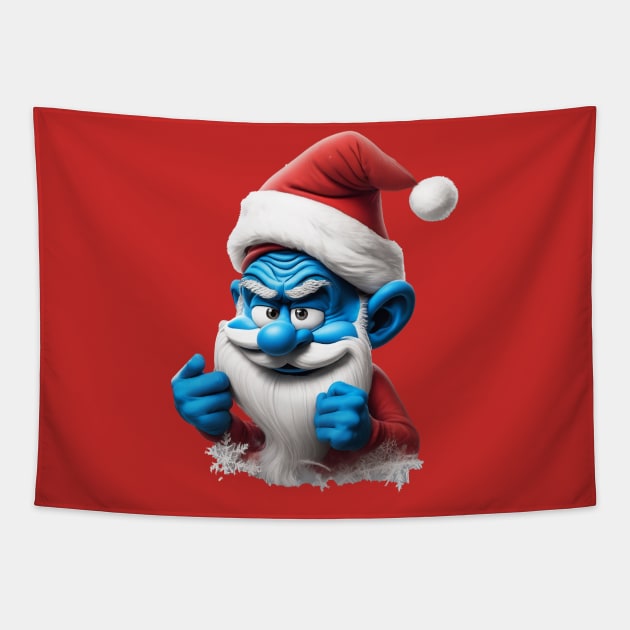 Portrait Grouchy Smurf Tapestry by nikkimilles_