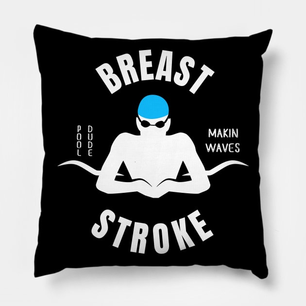 Boys Breaststroke Pool Dude Swimming Gift Pillow by atomguy