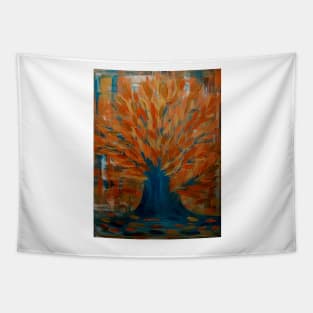 Abstract copper tree in metallic paint Tapestry