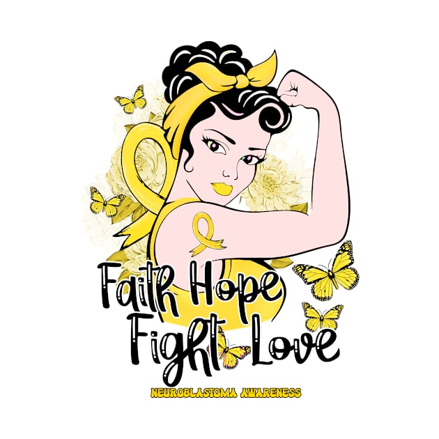 Neuroblastoma Awareness - Strong girl fight hope love by JerryCompton5879