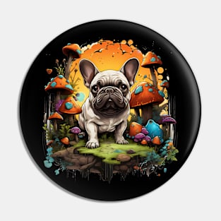 French Bulldog In a Fairy Forest Pin