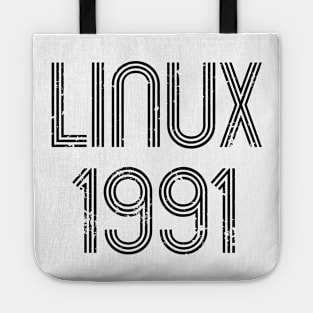 Linux 1991 - Cool Distressed Design for Free Software Geeks Tote