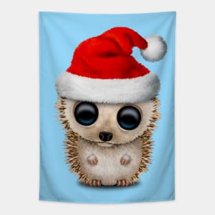 Christmas Hedgehog Wearing a Santa Hat Tapestry