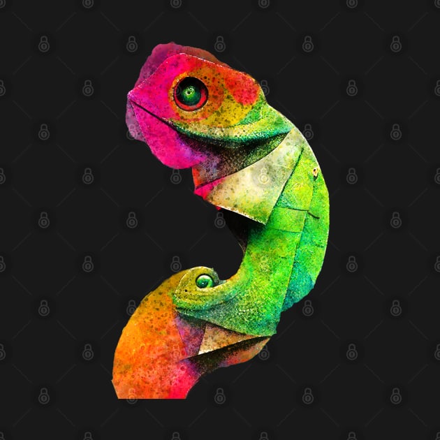 Chameleon watercolor painting #chameleon by JBJart