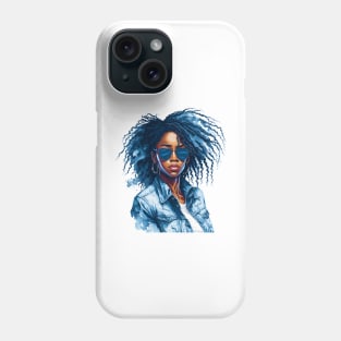 Watercolor illustration Vector of A Beautiful Black Girl Phone Case