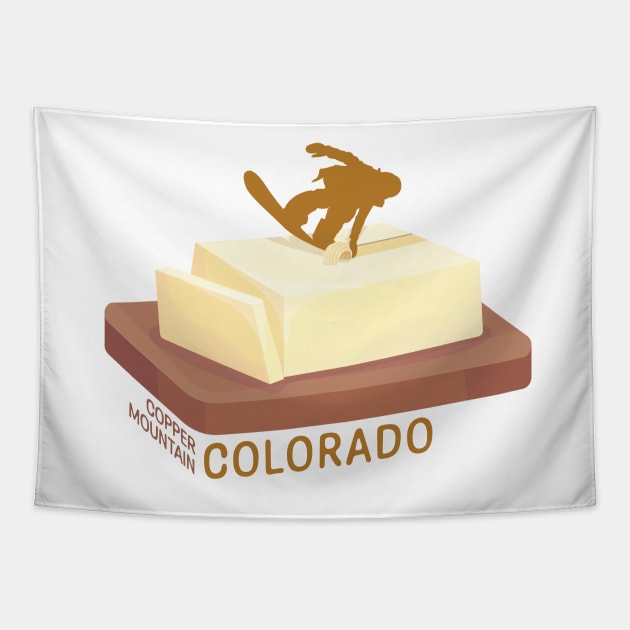 Snowboard Butter Carving | Copper Mountain Colorado Tapestry by KlehmInTime