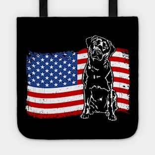 Proud Labrador Lab American Flag patriotic dog Tote