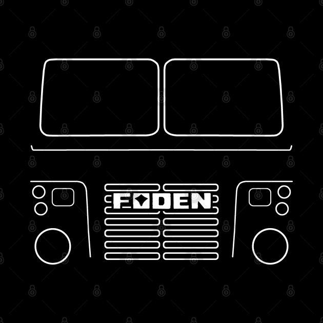 Foden S83 classic 1970s lorry white outline graphic by soitwouldseem