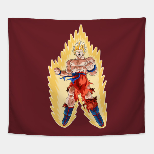 Dragon Ball Z Goku S Rage Full Color Dragon Ball Tapestry