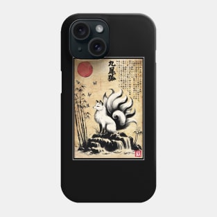 Kitsune woodblock Phone Case