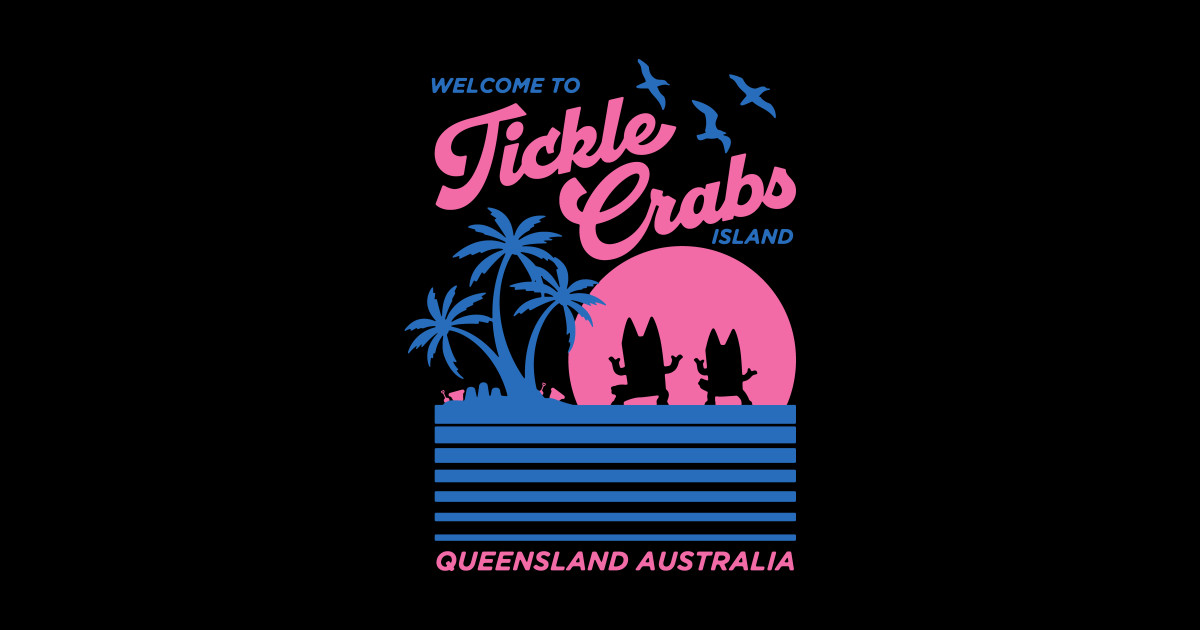 Tickle Crabs Island Bluey Sticker TeePublic