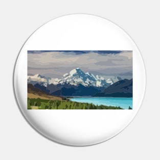 Mt Cook Digital Painting Pin