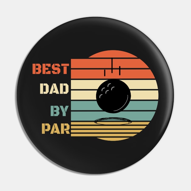 Best Dad By Par Design - Golfing Vintage Sunset - Funny Golfing Design - Golfer Design - Father's Day Gift Pin by WassilArt