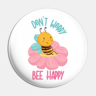 Cute Bee Sitting on a Pink Flower Pin