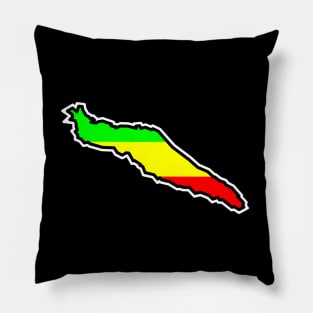 Texada Island Silhouette in Colourful Rasta Flag Pattern - Rastafarian Colours - Texada Island Pillow