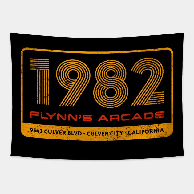 Flynn's Arcade - 1982 Retro Tapestry by Hataka