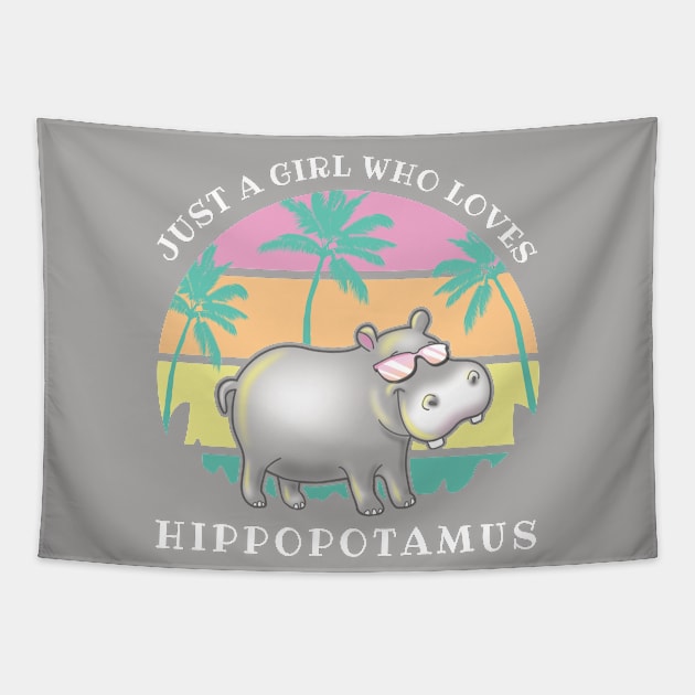 Hippopotamus Girl loves hippos Tapestry by PnJ