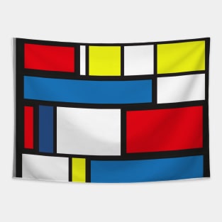 Mondrian Style Geometric Mosaic Pattern Tapestry