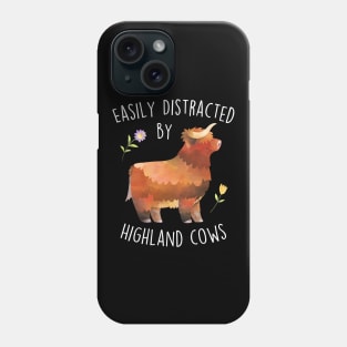 Easily Distracted by Highland Cows Phone Case