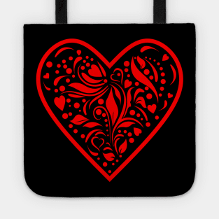 HAPPY Valentines Day Red Heart Tote