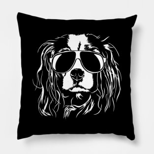 Cool Cavalier King Charles Spaniel with sunglasses Pillow