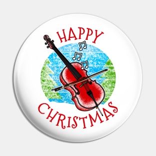 Christmas Cello Cellist String Musician Xmas 2022 Pin