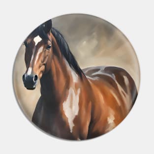 Horse Oil Painting Art Pin