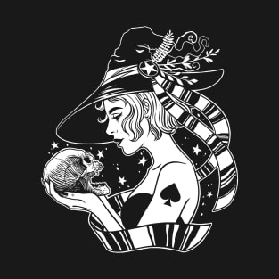 Beautiful witch holding a skull T-Shirt