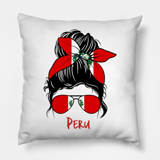 Peruvian Girl, Peruvian girlfriend, Peru Messy bun, Peruana Pillow by JayD World