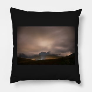 Snowdon peaking through the clouds Pillow