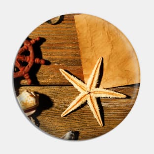 Starfish and Sea Shell Pin
